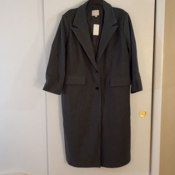 🆕🧥 Faux Wool Top Coat, 4XL - Gray - Picture 2 of 4